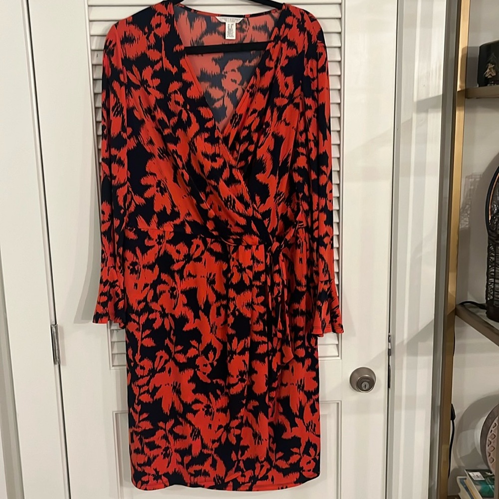 London Times Faux Wrap Dress